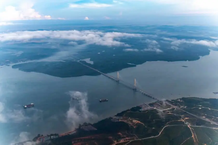 Inflight Sungai Johor Bridge Malaysia