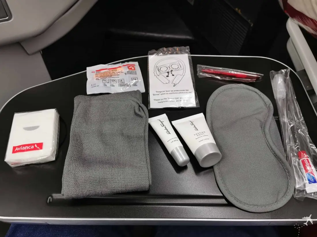 Avianca Business BOG MUC Amenity Kit Inhalt