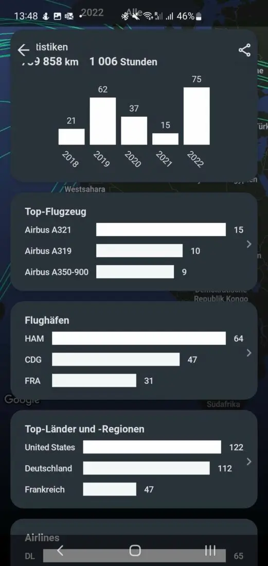 App in the Air statistik detail