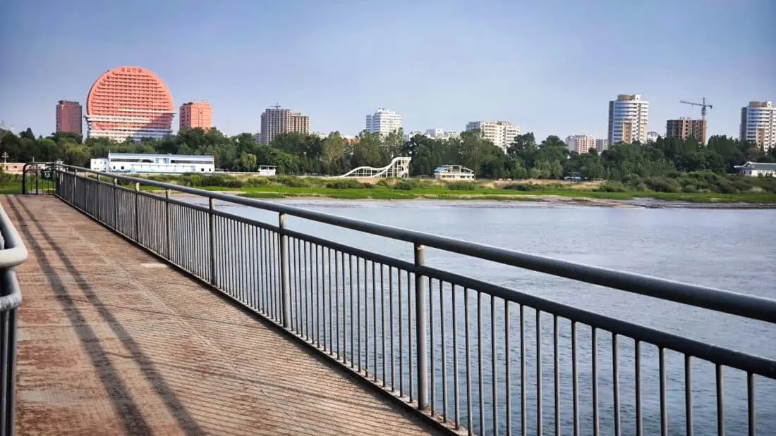 Dandong Blick auf Nordkorea