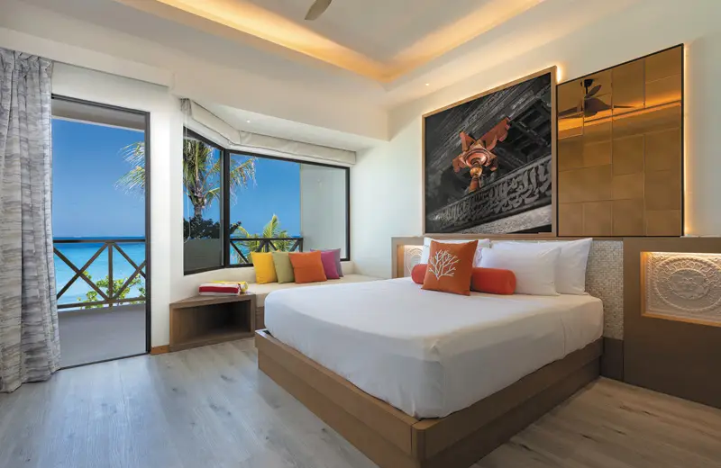 OBLU XPERIENCE AILAFUSHI OCEAN VIEW FAMILY ROOM BEDROOM WITH VIEW
