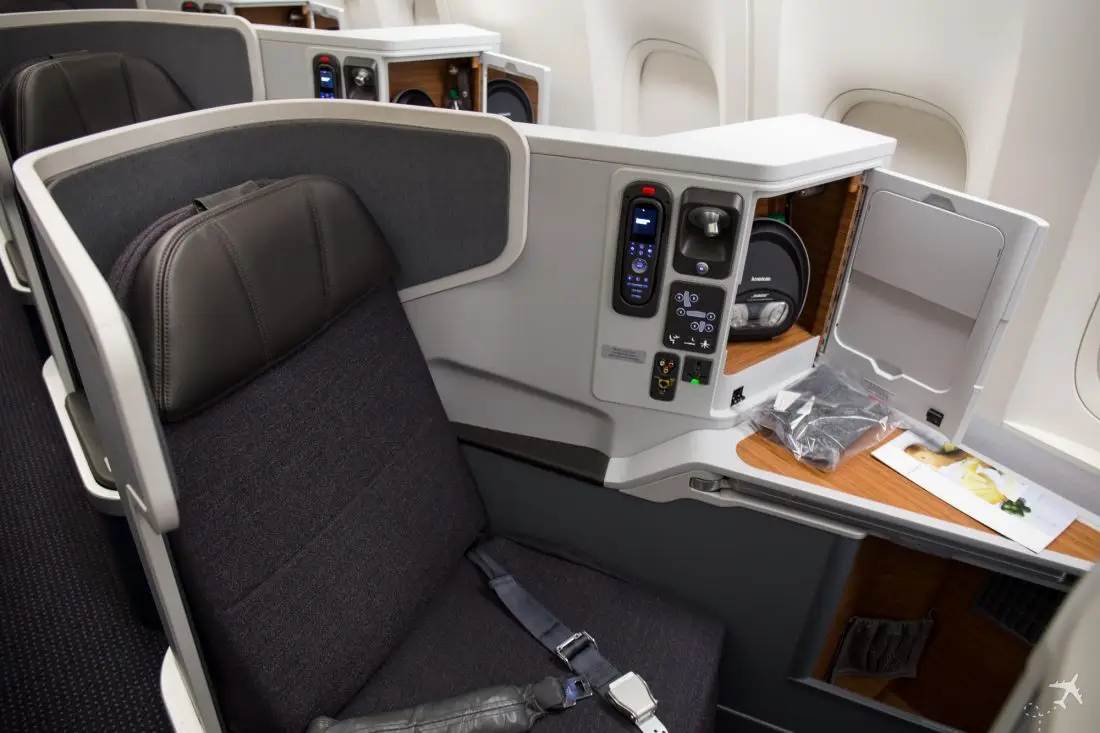 American Airlines Business Class Fenstersitzplatz
