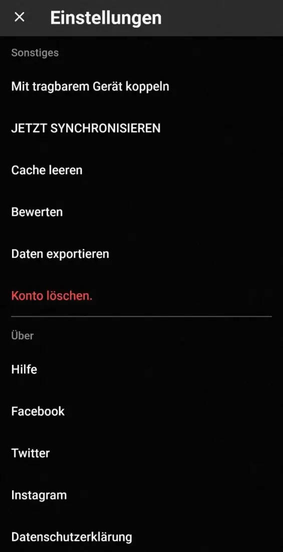 appintheair datenexport