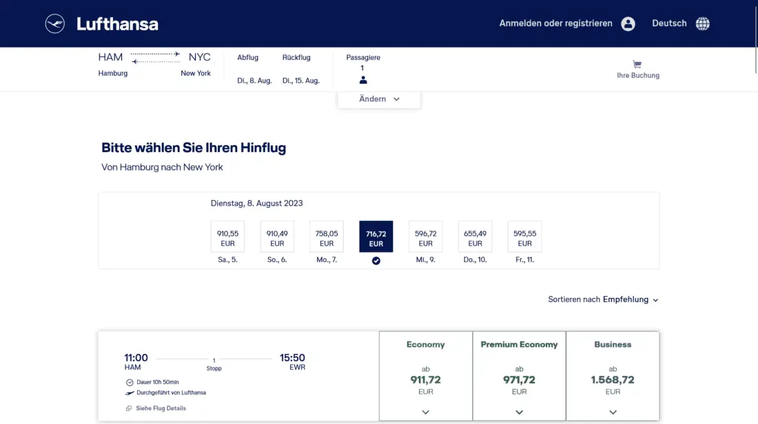 Lufthansa Website neu Juli 2023 1