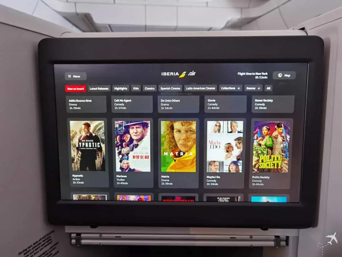neue Iberia Business Class A350 IFE Filme