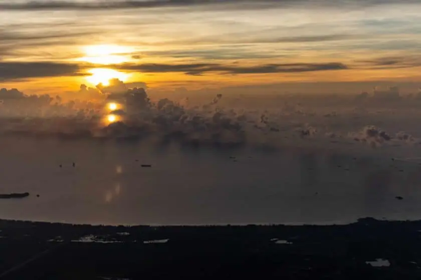 Inflight Sonnenaufgang Meer