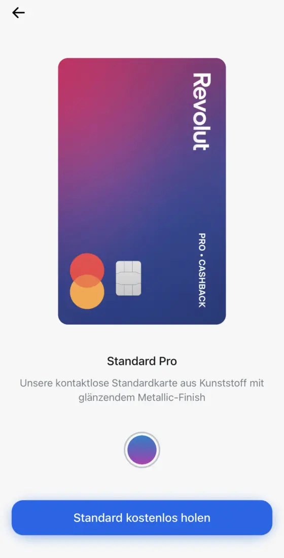 Revolut Pro Standardkarte kostenfrei