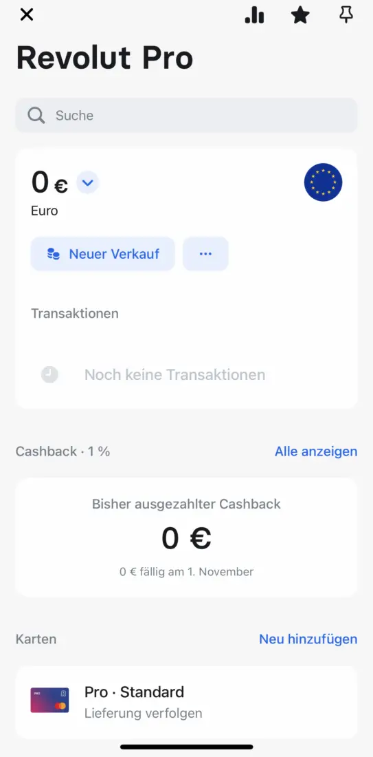 Revolut Pro Uebersicht