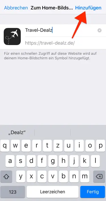 iOS PWA Hinzufuegen