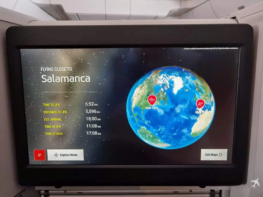 neue Iberia Business Class A350 IFE Karte