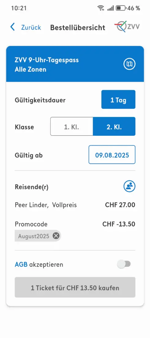 ZUVV Tageskarte 50 Schritt 5