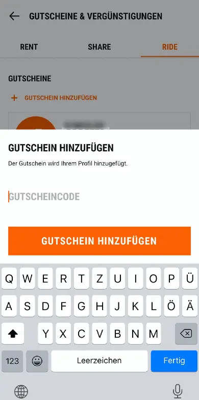 Sixt Ride Gutschein Step 4