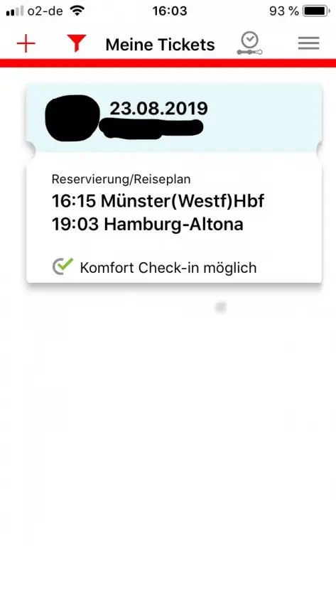 Bahn Reservierung aendern App II