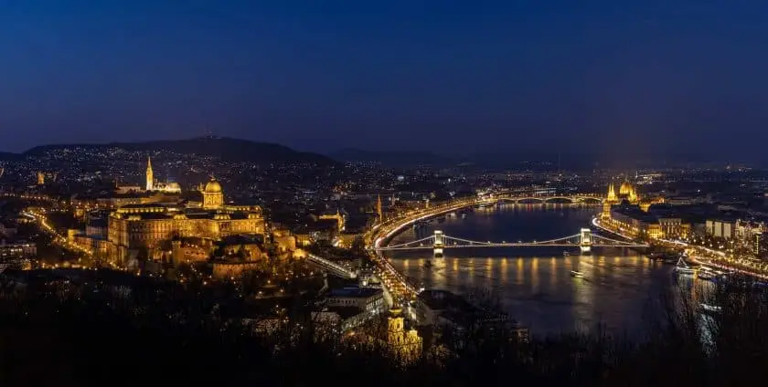 Budapest Panorama Kettenbrücke Palast