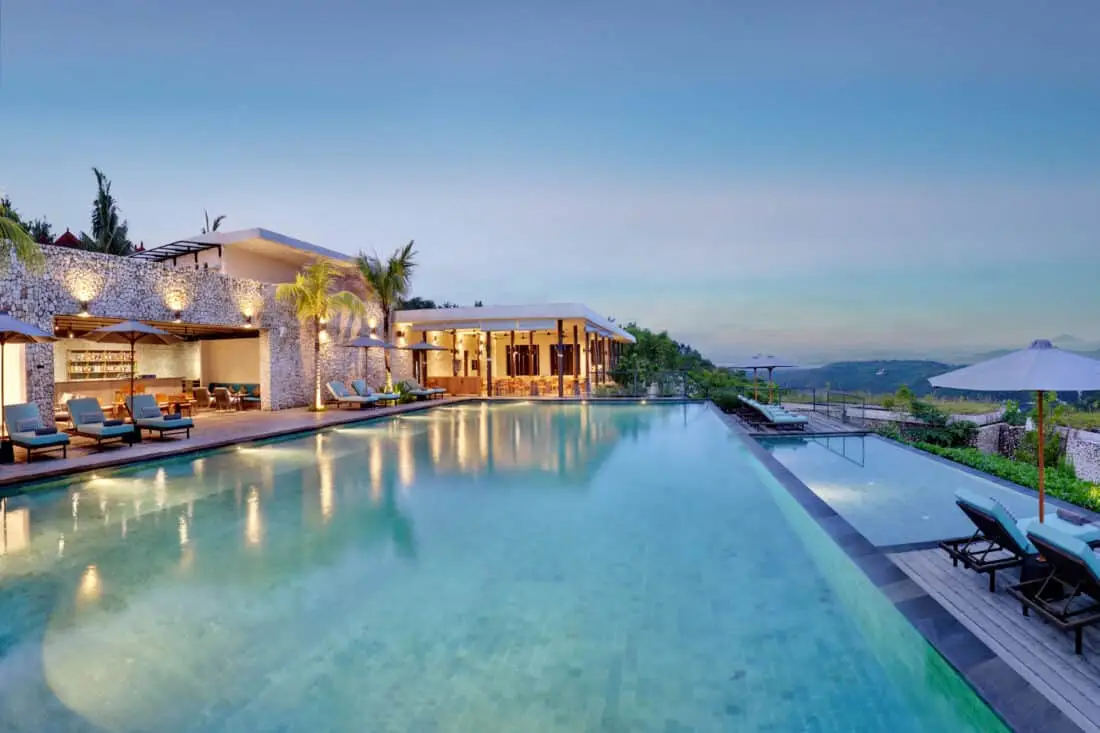 Pool with Aroha and Kowhai