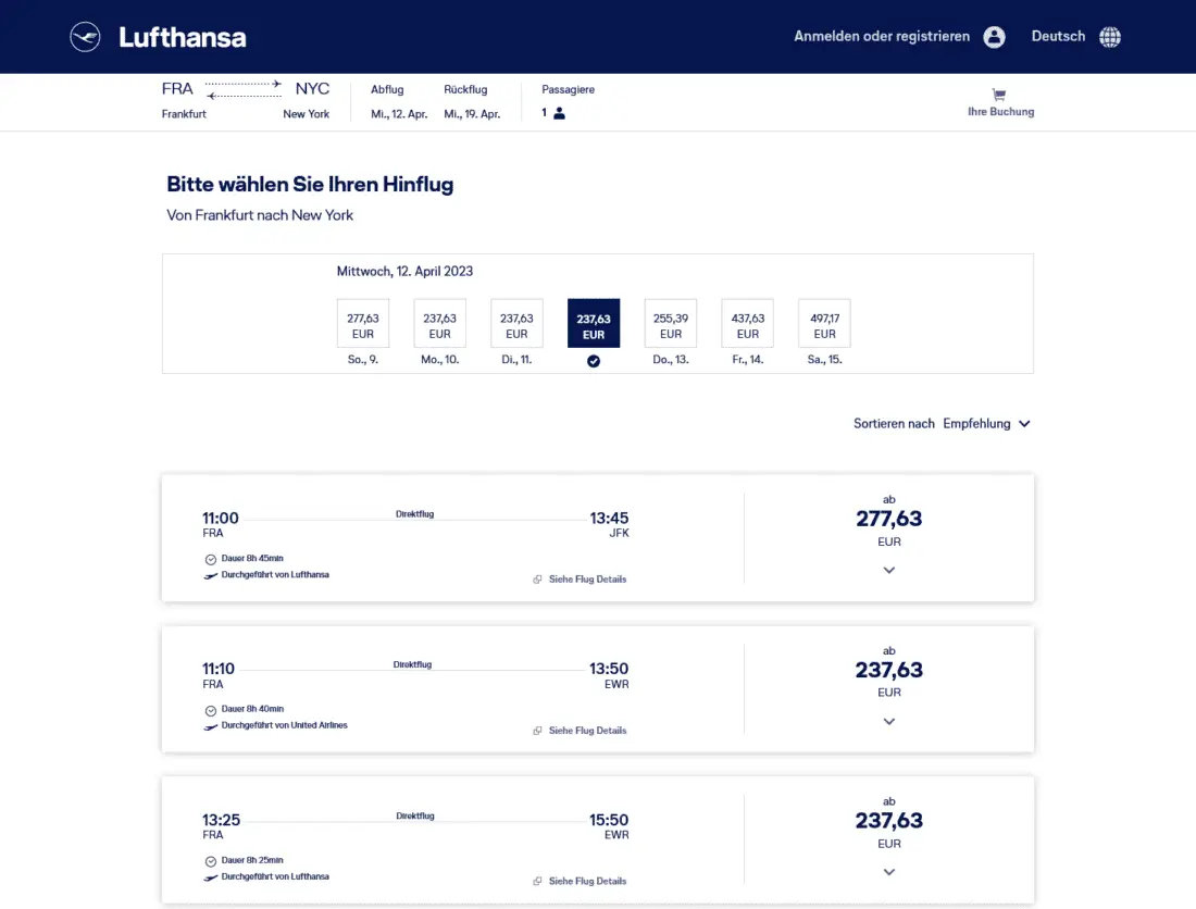 lufthansa website neu