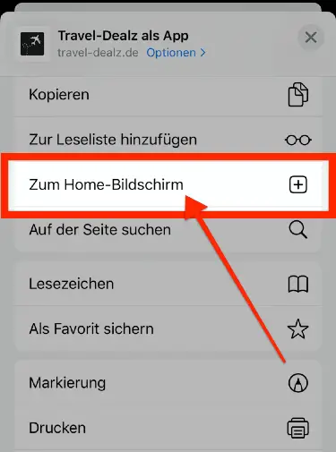 iOS PWA Zum Home Bildschrim