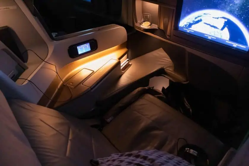 Singapore Airlines A350 Business Class Sitz Beleuchtung