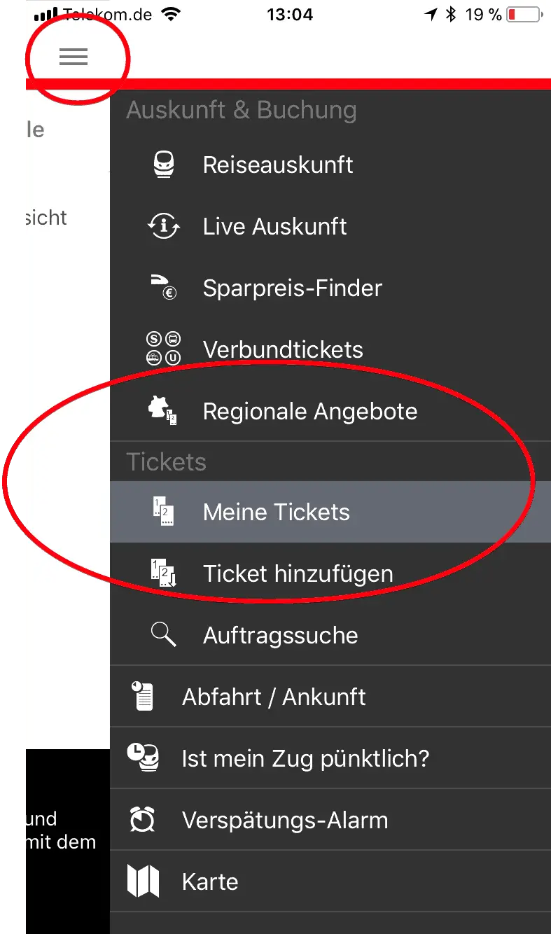 DB Navigator Buchungsrueckschau