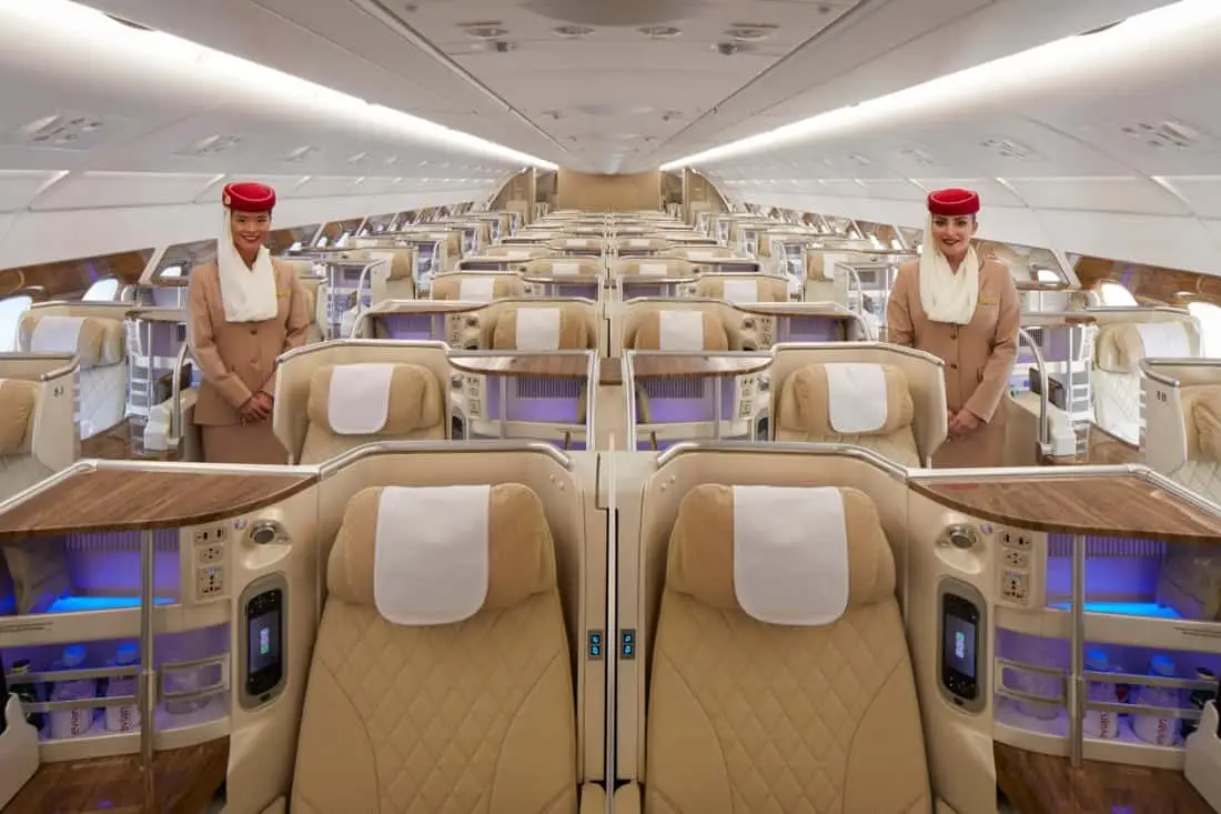 Neues Emirates Business Class Design Kabine