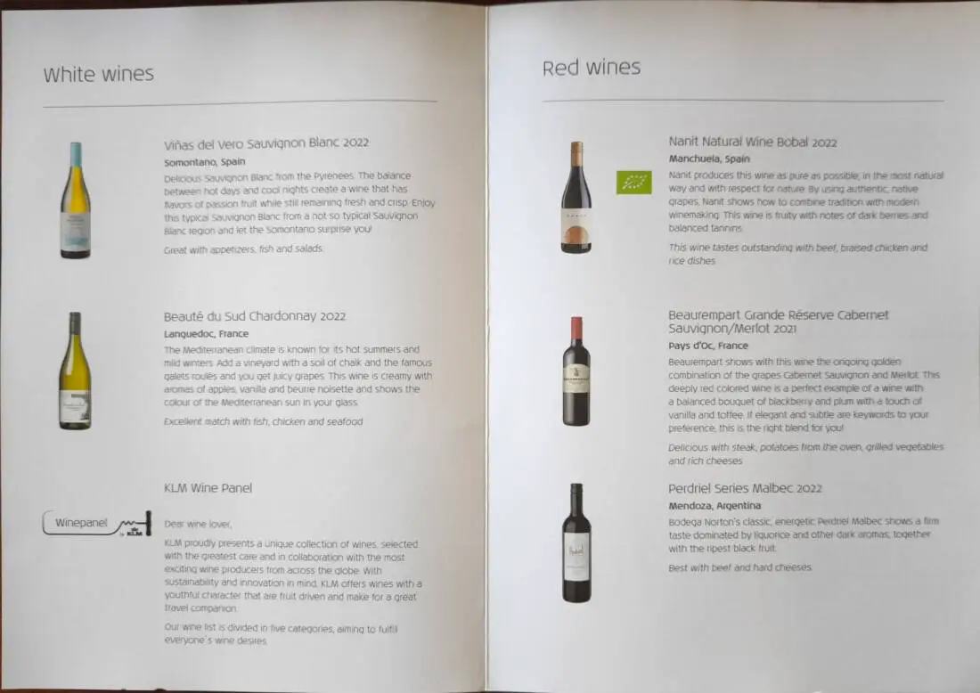 klm wines