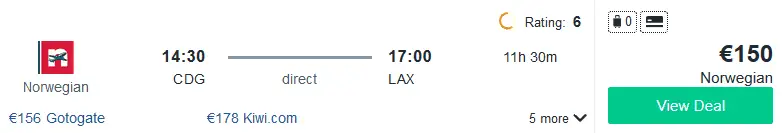 NO CDG LAX 150