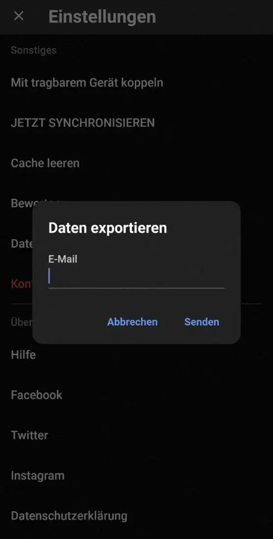 appintheair datenexport 2