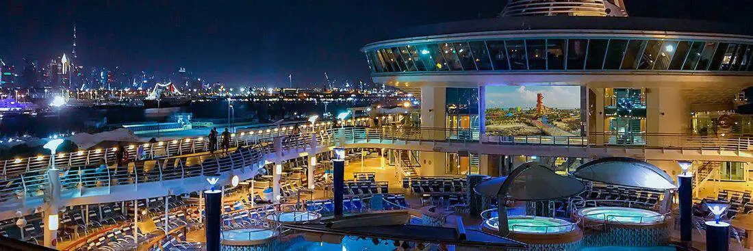 explorer of the seas pool deck night time outdoor movie