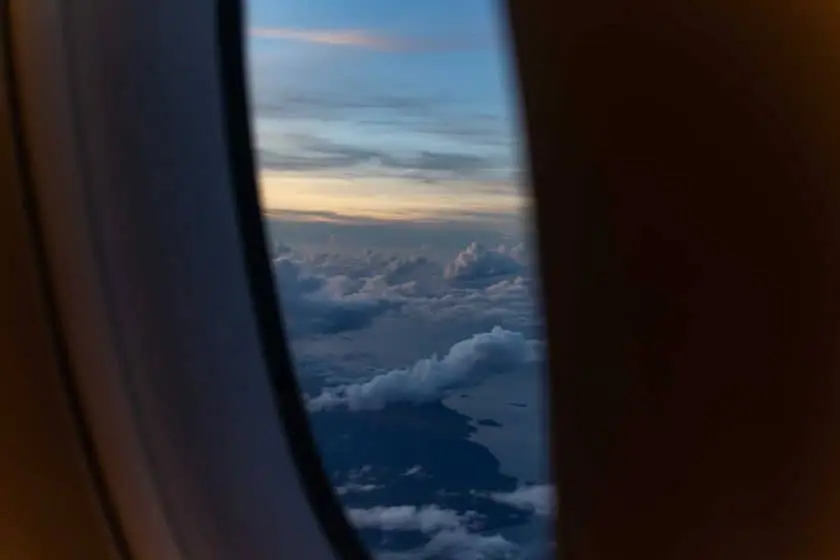 Inflight Fenster Wolken